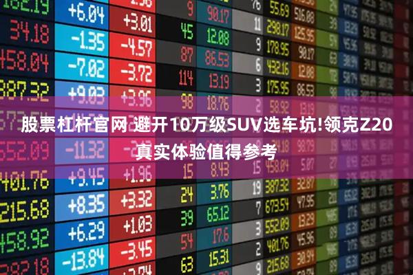 股票杠杆官网 避开10万级SUV选车坑!领克Z20真实体验值得参考
