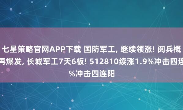 七星策略官网APP下载 国防军工, 继续领涨! 阅兵概念再爆发, 长城军工7天6板! 512810续涨1.9%冲击四连阳