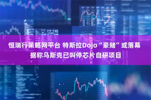 恒瑞行策略网平台 特斯拉Dojo“豪赌”或落幕 据称马斯克已叫停芯片自研项目