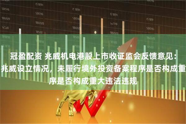 冠盈配资 兆威机电港股上市收证监会反馈意见：需说明香港兆威设立情况，未履行境外投资备案程序是否构成重大违法违规